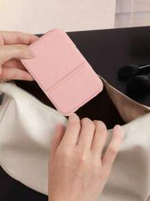 1pc Foldable Portable Makeup Mirror With Stand, Travel Mirror, Beauty Tool, Tabletop Vanity Mirror, Polyurethane Leather Small Mirror, Minimalist PU Leather Design, Compact Folding Travel Makeup Mirror, Travel Essential, Bedroom, Dorm Necessity, Ladies/Girls Gift, Christmas/Birthday Present, Bohemian Style