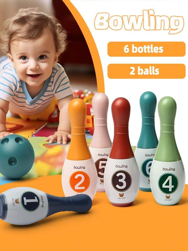 1 pieza Juego de bolos de dinosaurio activo para niños, espacio interactivo para padres e hijos, desarrollo de lógica y matemáticas, juguete educativo de aprendizaje temprano, juego deportivo interior para niños y niñas, regalo para el Día del Niño/Navidad