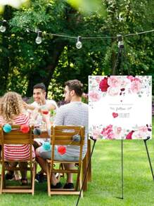 1 Stück Staffelei für Schilder Sofortanzeige - Faltbare tragbare Bodenständer-Staffelei für Hochzeitsschilder und Poster-Displays, Künstler-Sofort-Stativ - mit Tragetasche, Geschenke Schwarz. Heimdekoration Schulanfang Raumdekoration Schulmaterial