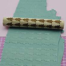 لف خشبي بطول 10 سم للطين البوليمري DIY، للنقش والنسج على الخزف والسيراميك بنقوش أشكال الأزهار والأوراق والشمس والقلب والموج والقشرة الخشبية والنجمة