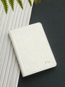 Takeoak 1pc Personalized Name Passport Holder, Customized Gold Letter Combination Faux Crocodile Leather Passport Cover And Pattern Card Holder, Unique Travel Gift - Single Passport Holder - View 15