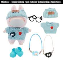 Pullover-passendes Stirnband, Schuhe, Brillen, Schultertasche Accessoire Set, modische Neuheiten Zubehör (Figur nicht enthalten)