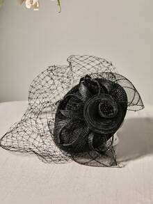 1pc Fascinator Hair Clip Bow Decor Polyester Hair Accessory, Suitable For All Seasons Winter Gifts - Fascinator 2024 - View 3