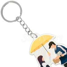 Llavero Lovely Runner Kdrama Acrilico Paraguas Amarillo Argolla Plana Dibujos animados - am - Ver 2