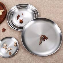 Stainless Steel Plates Set Of 2 Metal Dishes Dinner Tray 5.5 Inch For Snack,Nut, Candy,Camping Plate, Shatterproof Dishwasher Safe - 8 inci - View 5
