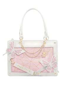 1 pieza Bolso de mujer de gran capacidad con decoración de cadena de mariposa estilo japonés, bolso gótico lolita con telaraña oscura, la mariposa es desmontable, bolso transparente con decoración de estilo lindo de chica, bolso punk, bolso de hombro de mujer estilo anime DIY, bolso de viaje, cartera de mujer, bolso de mujer, bolso cruzado de moda versátil de alta calidad, bolso Ita, adecuado para exhibir accesorios de anime, uso diario, escuela, fiesta, regalo - Multicolor - Ver 13