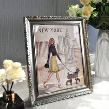 1pc Retro Style Picture Frames For Wall And Table,White Golden Silvery Dark Gray Rose Color,Suitable For 3.5x5in/4x6in/5x7in/6x8in/8x10in/A4 Photo Paper Exquisite Room Decor And Beautiful Wall Decor,Suitable For Various Indoor Scenes Such As Bedrooms, Offices, Restaurants, Corridors, Etc.,As A Gift For Mother's Day, Father's Day, Halloween, Christmas, New Year. Without Cardboard And Photo Paper