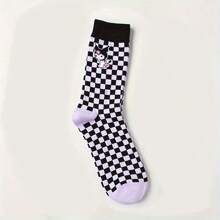 Sanrio 1Pair Sanrio Kuromi Cartoon Socks - Cute Witch & Moon Design, Comfortable Fabric, Ideal For Daily Wear & Gifts, Everyday Socks | Playful Sock Design | Comfortable Fit, For Halloween