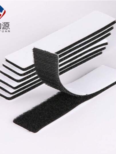 10 sets/20 piezas de cinta adhesiva de nylon de doble cara de color aleatorio, fijadores cuadrados para sofás, puntos redondos de gancho y bucle