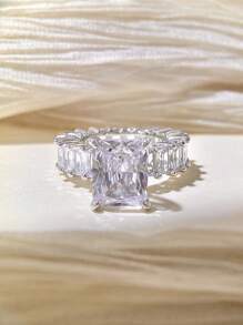 Stylever 1 pièce Bague géométrique de luxe Bijoux pour femmes en argent sterling 925 Bijoux fins pour femmes Filles Décoration de mariage Bal
