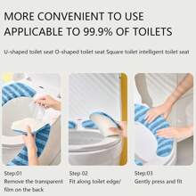 Guojanfon Bathroom Soft Thicker Warmer Stretchable Washable Cloth Toilet Seat Cover Pads 3PCS