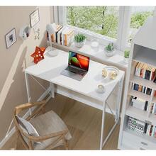 Coavas All Folding Dk No Assembly, 80cm Foldable Dk For All Spac, Space Saving Computer Dk For Home Office, White - Bildfarbe - View 6