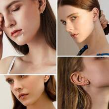 Set de 3 aros para la nariz de acero inoxidable hipoalergénico con bisagras y circonita cúbica, anillo segmentado de 16G para septum, nostril, labio, anillos de cartílago 18K chapados en oro de 8 mm y 10 mm para oreja, aretes de pabellón, concha, hebilla para el ombligo y piercing de pezón, joyería corporal unisex