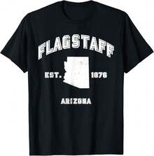 Flagstaff Arizona Az Souvenir Sport Throwback T-Shirt-DI Personalized Gifts - Black - View 1