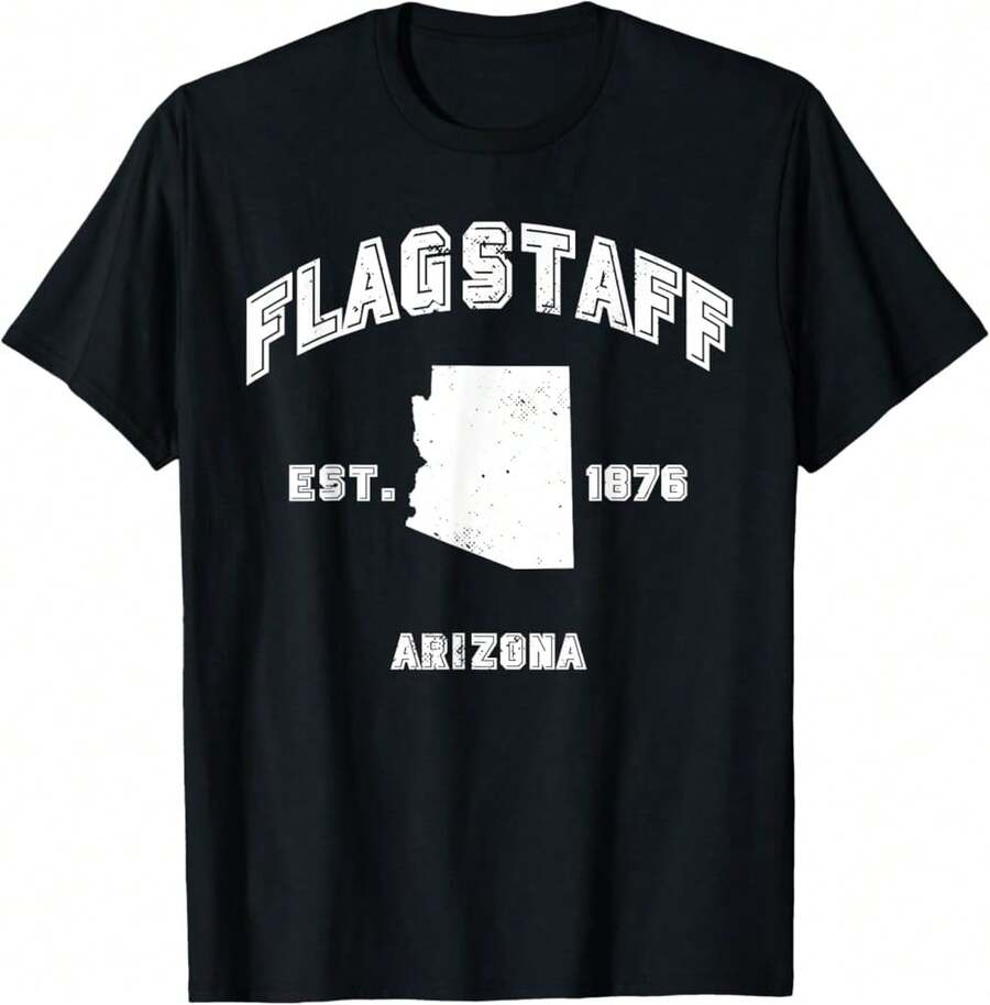 Flagstaff Arizona Az Souvenir Sport Throwback T-Shirt-DI Personalized Gifts - Black - View 1
