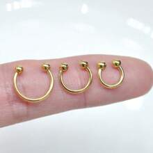 2 Peças Argola de Nariz, Anel Septo, Brinco de Cartilagem de Aço Inoxidável BCR Lábio, Brinco Tragus Circular Falso, Jóia Corporal em Forma de Ferradura