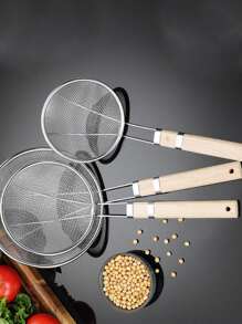 1pc/3pcs 15.8in/40cm Stainless Steel Slotted Spoon, Strainer Ladle, Kitchen Cooking Utensils For Drain, Fry, Strain, Scooping Perfect For Home, Cooking, Baking, Serving In Kitchen, Restaurants, Hotels