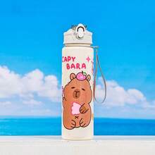 (Bình nước thiết kế Capybara, phù hợp cho bé trai và bé gái, có 4 mẫu) Bình nước cho học sinh, phù hợp cho trẻ mẫu giáo, giám sát việc uống nước. Có cốc đánh dấu. 1 bình nước - 800ml, cốc có ống hút, có dây đeo, chống rò rỉ, chống rơi, di động - thích hợp cho du lịch, hoạt động ngoài trời - Nhiều màu - Xem 7