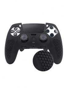 1 Stück Schutzhülle für PlayStation 5 Elite Controller + 2 Stücke Joystick Kappen-Set, Stoßfest, Kratzsicher, rutschfest, schweißfest, staubdicht, verbessert die Spielkontrolle