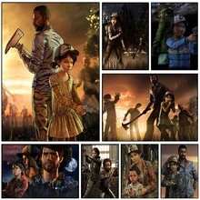 1pc /3PCS The Walking Dead: The Telltale Definitive Series Wall Arts Posters Optional Frame Pop 'The Walking Dead' Best Game Poster Print Retro Room Cafe Bar Art Wall Decoration Aesthetic Artwork Unframed - Multicolor - View 2