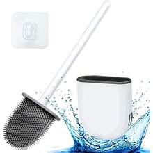Escova Sanitária Para Limpar Vaso Privada Silicone Com Suporte Banheiro - Aleatória - Visão 2