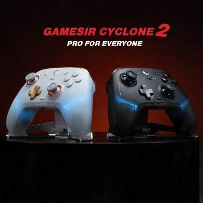 Cyclone 2 PCコントローラー Mag-Res TMR スティック 1000Hz ポーリングレートゲームパッド ホール & マイクロ 2-in-1 トリガー RGB 照明 背面ボダン充電ドック付き PC/Switch/iOS/Android/Steamゲームコントローラー (黒)