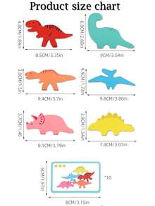 Children's Early Education Wooden Dinosaur Balance Stacking Toys, Interactive Stacking High Puzzle Stacking Blocks, Picture Matching Color Cognition Games, Thinking Games To Exercise Logical Thinking, Hand-Eye Coordination - Multicolor - View 9