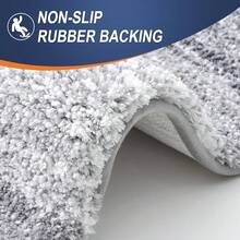 New OLANLY Bathroom Rug Set 2 Piece, Soft Absorbent Microfiber Bath Rug Set, Non-Slip, Machine Wash Dry, Plush Shaggy Bath Mats For Bathroom (30"X20"+24"X16",  Grey) - 灰色 30 英寸 x 20 英寸 + 24 英寸 x 16 英寸 - 查看 5