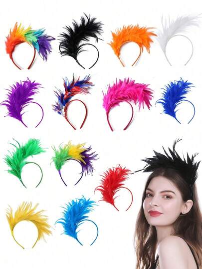 D EXCEED 1/2/3PCS Faux Feather Fascinator Hat For Women - Gatsby-Inspired Kentucky Derby Headpiece For Cocktail Weddings, Tea Parties & Teacher Gifts