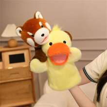 25厘米/9.84英寸互动动物手偶毛绒玩具 - 柔软填充动物毛绒趣味教育玩具，适合角色扮演和讲故事 | 动物园主题儿童学习礼物，防过敏且可水洗，特别生日礼物，派对礼物 - 彩色 - 查看 11