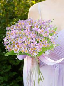 1PC/4PCS/8PCS 14.96Inch Artificial Linghua Fake Plastic Plant UV Protection Suitable For Bedroom Dining Table Office Vase Decoration 5 Colors