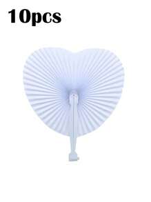 1 pieza/2 piezas/3 piezas/4 piezas/5 piezas/10 piezas Abanicos plegables de papel en forma de corazón blanco para bodas y viajes