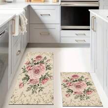 1 Pc Floral Printed Microfiber Bath Mat, Extra Soft For Kitchen And Bathroom - Multicolor - View 7