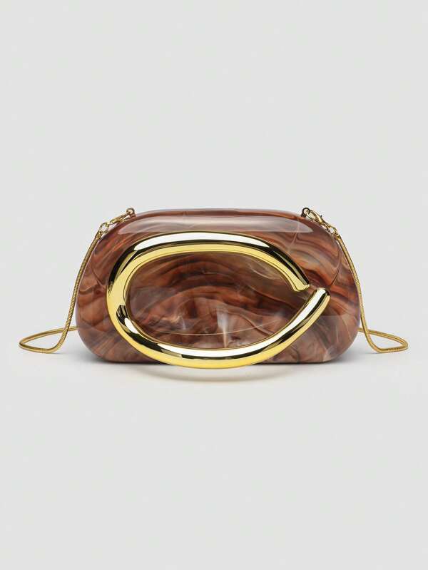 1 pièce Sac Pochette en Acrylique, Idéal pour la Saint-Valentin, Confortable et , Sac à Main Stylé, Choix de Cadeau Personnalisé, Accessoire 2025, Style Convenant pour Toutes les Occasions, Sensation de Luxe Abordable, Sac de Fête Rebelle, Parfaitement Adapté pour les Fêtes, Mariages, Bals, Dîners/Banquets, Sac Élégant pour Femmes