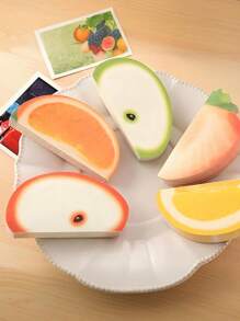 1/6pcs 3D Fruit Shape Sticky Notes, Funny Colorful Fruit Sticky Note Raft, Portable Mini Stationery, Paper Notepads, Non-Sticky Sticky Notes Memo Scratch Pads, Cute Home DIY Memo Pads, Office Creative Three-Dimensional Table Decoration Post Notepads For Birthday Present, Classroom Exchange Gifts, Funny Back To Schoolseason Party Favors, First Day Ofschool Favors Back Toschool Gifts
