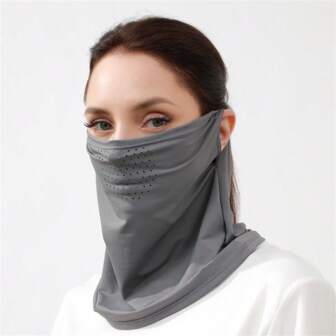 1 pièce Écharpe de cou d'été en soie glacée, respirante et séchage rapide. Masque couvrant tout le visage pour activités de plein air, cyclisme, moto, randonnée, alpinisme, convient aux femmes et aux hommes