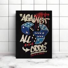 1 件室内游戏筛子海报创意海报帆布画墙面艺术家居房间装饰可选画框