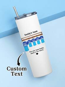 1pc 20oz/600ml Personalized Water Cup Exclusive To Dad's Favorite Team. This Is A Unique Father's Day Gift. You Can Customize The Text On It. This Water Cup Is Themed Around Dad's Favorite Football Team And Can Also Serve As An Excellent Birthday Gift For Dad. - Multicolor - View 6