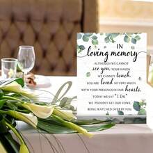 1pc 11inch Memorial Table Sign For Wedding, We Know You Would Be Here Today If Heaven Wasn't So Far Away Wedding Sign, Wooden Wedding Decor Loving Memory Sign For Ceremony And Reception ,Wedding Decor,Home Decor ,Room Decor (Fresh Style) Gifts Birthday Graduation Birthday Decorations Party Decorations Bachelorette - Multicolor - View 7