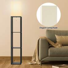 Column Floor Lamp With Three Shelves, Real Solid Wood And Bulb Includ, Suitable ForHalloween, Christmas And Other Holidays - US A Type Plug(110-127V) - View 8