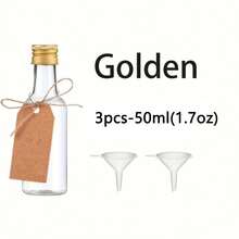 36/3pcs Plastic Liquor Bottles,Mini Empty Bottles,Multiple Colors And Sizes To Choose From, With Golden,Silvery And Black Screw Cap, Not Easy To Leak And Easy To Carry, Can Be Used For Weddings,Gatherings,Party,Birthday,Outdoor. ﻿