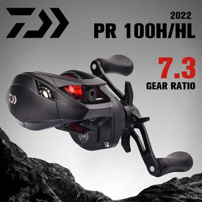  DAIWA PR100 Baitcast Reel, 7.3:1 Gear Ratio, 33mm Aluminum Spool Diameter, Anti-Backlash Fishing Reel