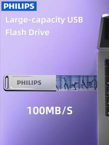 PHILIPS Unidad de memoria USB2.0  de alta velocidad y transmisión estable, con múltiples opciones de capacidad, amplia compatibilidad, plug and play y portátil - Plateado - Ver 4