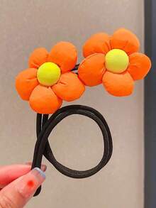 1 件女士纯色雏菊蝴蝶结发圈，简约发带马尾辫固定器时尚发饰适合日常使用发髻延长发髻发夹发髻制作器