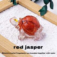1 pièce Statue de tortue en cristal naturel, pierre de Reiki, figurine de tortue, amulette, sculpture Feng Shui pour la décoration de la maison et du bureau