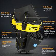 Drill Holster,Heavy-Duty Impact Holster For Tool Belt,Drill Holder,Drill Pouch Fits Most Drills - Black - View 9