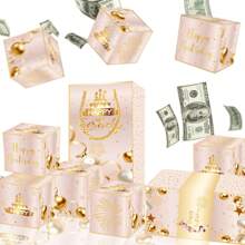 Premium Pink & Black Gold Gift Boxes With Surprise Pop-Up Design, Birthday Gift, Party Decorations