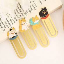 AHLGCAFT Cartoon Cat Hollow Metal Bookmarks, Cute Style Series, Ideal Creative Gift For Book Lovers, Students, And Office Friends,School Supplies,Back To School - Gold - View 10