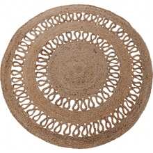 Well Home Round Braided Jute Rug With An Openwork Design. Free Shipping Within 24/72 Hours. - Beige - View 2