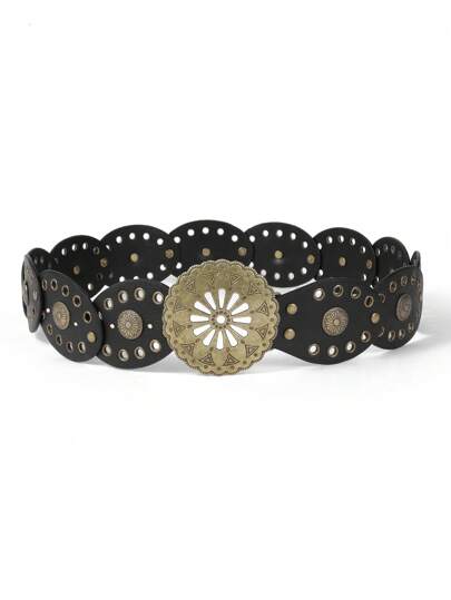 Retro Rivet Decorated Bohemian Fashion Waist Belt For Women Summer, School Fall, Autumn, Halloween